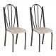 Kit 2 Cadeiras de Cozinha Alasca Estampado Rattan Pés de Ferro Cromo Preto - Pallazio