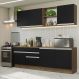 Armário de Cozinha Completa 240cm Rustic/Preto Glamy Madesa 06