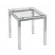 Mesa Lateral Cromada Aço Incolor