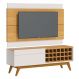 Rack com Painel Classic AD 1.4 Nature com Off White - Imcal Móveis