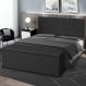 Kit Painel e Calçadeira Baú Roma Casal 140cm Suede Preto - Montanaris Decor