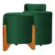 Kit 02 Puffs Redondo Athenas mais Jade Veludo Verde