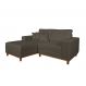 Image of Sofá 3 Lugares Mônaco com Chaise Esquerdo Linho Marrom Escuro LE480UP13NCWMOB