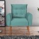 Poltrona Decorativa Vera Veludo Verde Menta