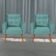 Jogo de Poltronas Decorativas Emma Veludo Verde Menta