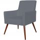 Poltrona Decorativa Para Sala de Estar e Recepção Maria W01 Pés Palito Corino Cinza - Lyam Decor