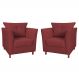 Kit 02 Poltronas Decorativas Isis Pés de Madeira Suede Bordô - DS Estofados