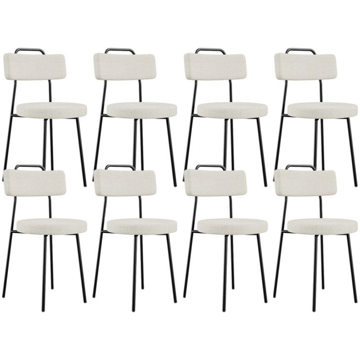 Kit 08 Cadeiras Decorativas Estofada Para Sala De Jantar Barcelona L02 Linho Champagne - Lyam