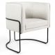 Poltrona Decorativa Base Aço Betina A-48 Linho Flocos - Domi