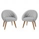 Conjunto Poltrona Decorativa Maricá Linha Cinza