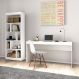 Conjunto de Mesa de Escritório Marselha com Estante Hunt Branco