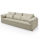 Sofá Retrátil 3 Lugares Para Sala 257cm Dijon Couro Creme S07 - Mpozenato