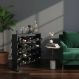 Adega Decorativa Piso Prateleira para Vinhos e Bebidas 20 garrafas - Preto Laca