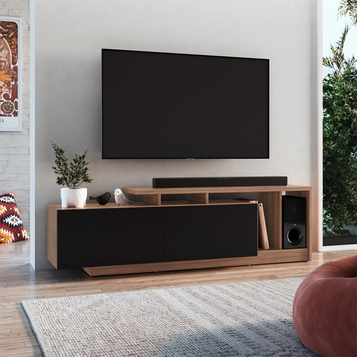 Rack Linea 2 PT Montana e Preto 162 cm