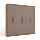 Guarda-Roupa Casal Hilda 6 Portas 2 Gavetas Nogueira e Fendi