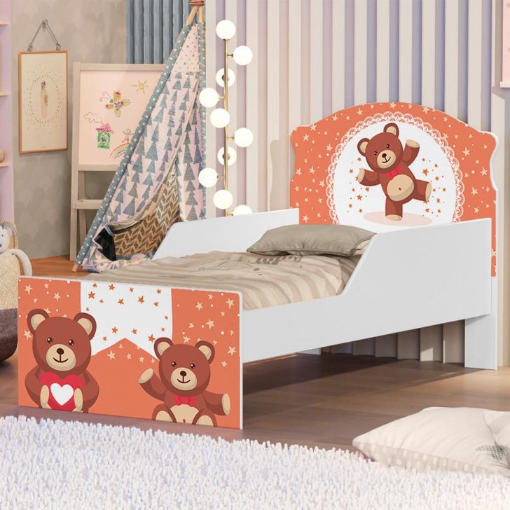 Mini Cama Ursinho de Pelúcia Com Colchão