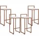 Kit 04 Banquetas Alta Para Cozinha Sala De Jantar Hanna L02 Bronze Corano Branco - Lyam Decor