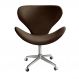 Cadeira de Escritório Ísis Giratória Com Rodízio - Veludo Marrom