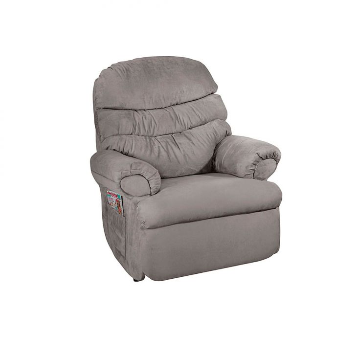 Poltrona Reclinável Barão Suede Liso Marrom Claro