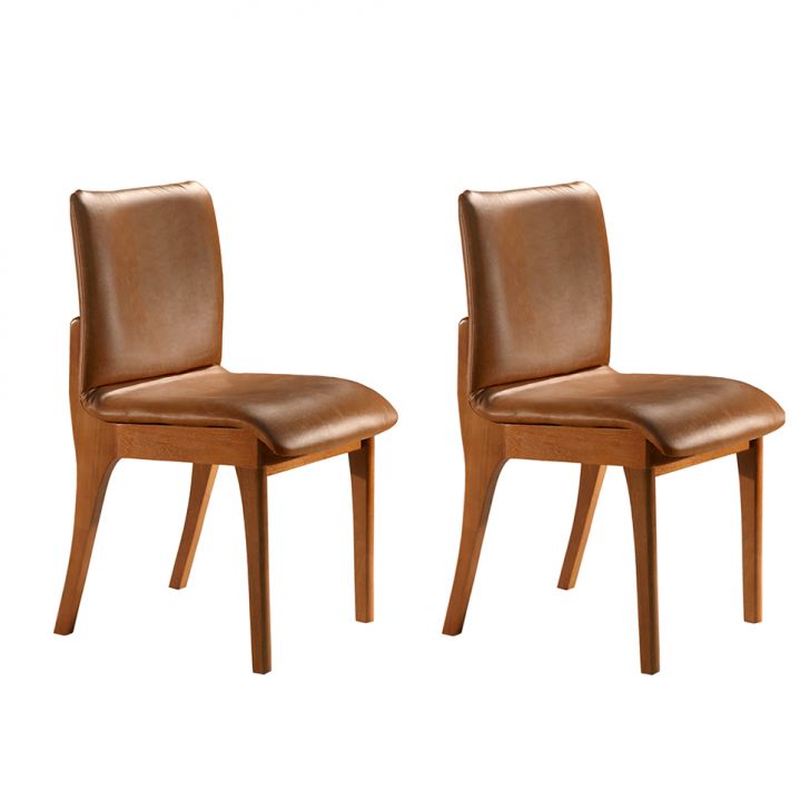 Conjunto com 2 Cadeiras de Jantar Bella Gold Imbuia e Caramelo