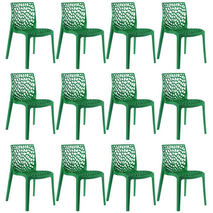Kit 12 cadeiras Gruvyer Verde