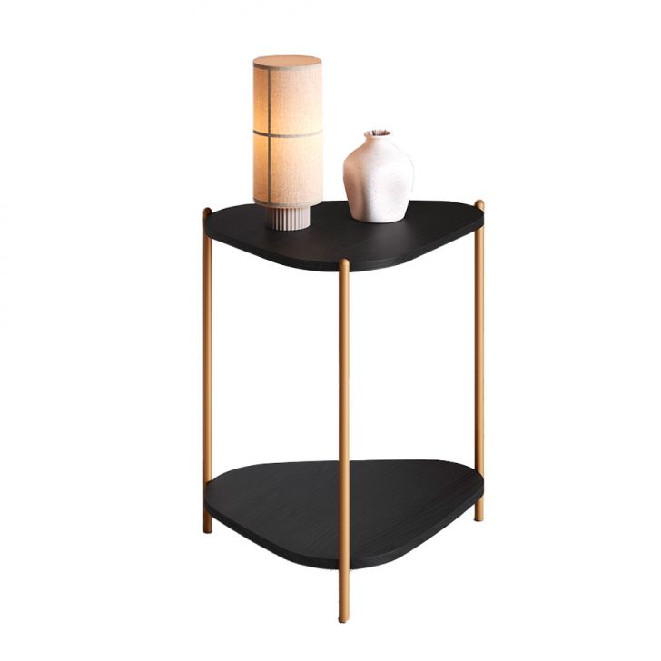 Mesa Lateral Orgânica Complementos Nero e Dourada 44 cm