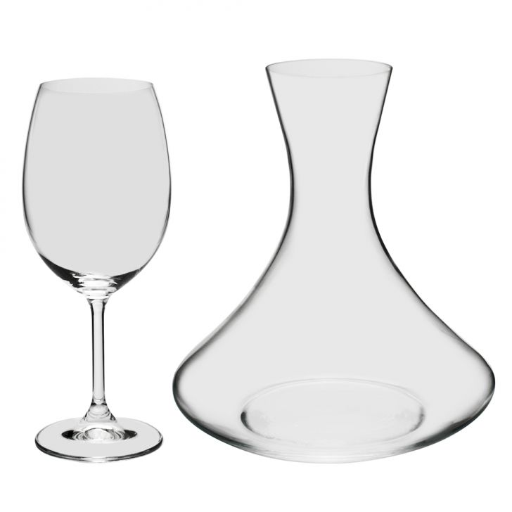Conjunto de Decanter com 2 Taças Bohemia Transparente