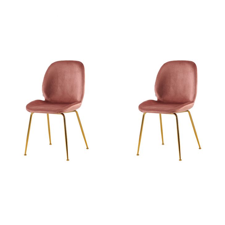 Conjunto com 2 Cadeiras Lille Beetle Rose Base Dourada