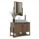 Gabinete Banheiro 60cm 2 Portas com Cuba e Espelheira Multimóveis CR10106 Noce/Cimento