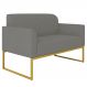 Poltrona Namoradeira 2 Lugares Base Industrial Dourada Maressa S08 Suede Grafite - Ibiza