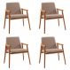 Kit 4 Cadeiras Decorativa Sala de Jantar Sidnei Linho Bege G17 - Gran Belo