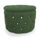 Puff Redondo Clássico Capitonê Suede Verde - DS Estofados