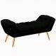 Recamier Calçadeira Casal Quenn 160cm Ayla Veludo Preto - Montanaris Decor