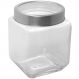 Pote de Vidro 1,2L Gastro Lyor com Tampa Metal Prata Porta M