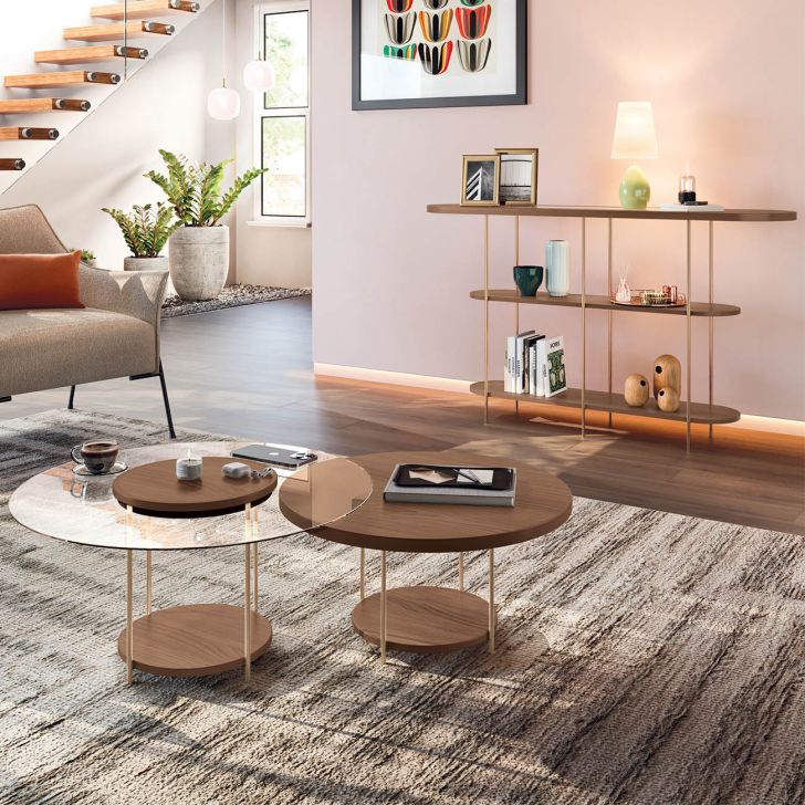 Aparador Infinity e Mesas de Centro Sky Castanho - HB Móveis