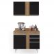 Armário Aéreo Indiana e Balcão Gabinete 100cm Luziania Castanho/Preto - Lumil Móveis
