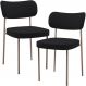 Kit 02 Cadeiras Para Sala De Jantar Melina Base Arena L02 Suede Preto - Lyam Decor