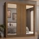 Guarda-Roupa Casal 3 Portas de Correr com Espelhos 4 Gavetas Rustic Sublime Plus Madesa
