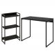 Kit Para Escritório Estante Areta 3 Prateleiras Mesa Industrial Aspen 90cm C01 Onix - Lyam Decor