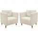 Kit 2 Poltronas Para Sala Aviv Decorativa Recepção Escritório Confortável Reforçada Linho Premium Bege