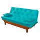Sofa Cama Caribe 3 Lugares Reclinavel Base Em Madeira Revestido Couro Sintetico