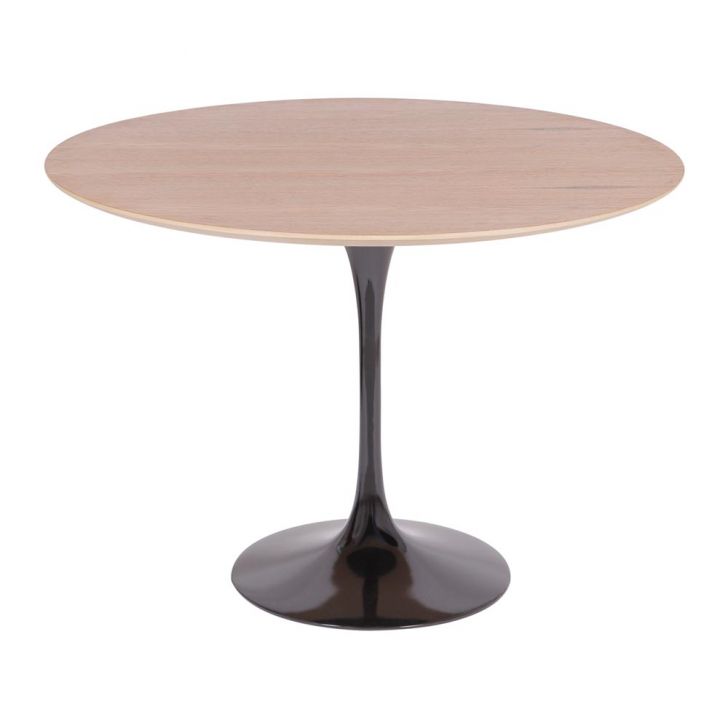 Mesa Saarinen Redonda Freijó 124cm - Base Preta