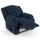 Poltrona do Papai Reclinável Pietra Power Elétrica USB FH9 Veludo Azul - Mpozenato
