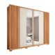 Guarda-Roupa Casal Ripado com 2 Espelhos Apollo 6 Portas 4 Gavetas Freijó e Off White