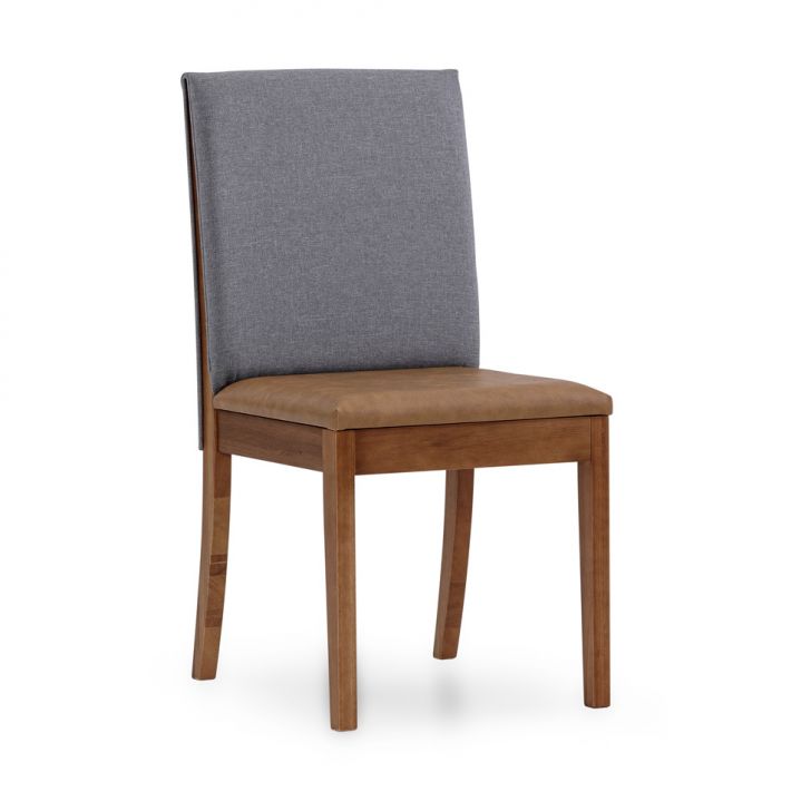 Cadeira Joanne Revestimento Sintético Caramelo e Cinza