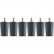 Kit 6 Pés Para Cama Box Solteiro 6cm Box Baú Preto Madeira