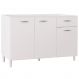 Balcão 120cm 3 Portas 1 Gaveta Branco - Poquema
