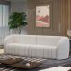 Sofá Decorativo Sala de Estar 252cm Adam 3 Lugares Boucle Branco G45 - Gran Belo