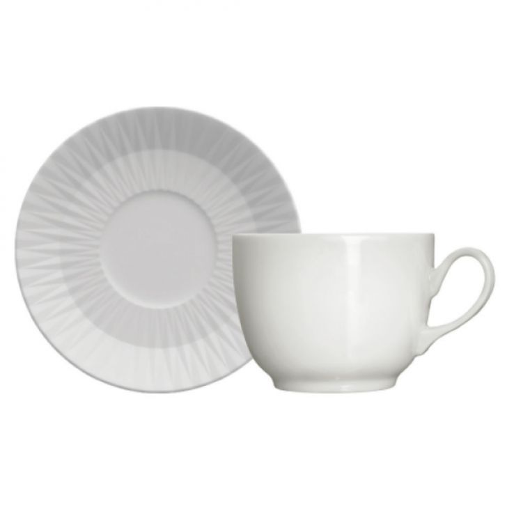Xícara de Chá com Pires Diamante Branca