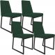 Kit 04 Cadeiras Para Sala Jantar Base Aço Industrial Preto Dafne L02 Suede Verde Musgo - Lyam Decor